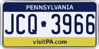 PA license plate JCQ3966