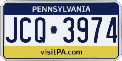 PA license plate JCQ3974
