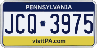 PA license plate JCQ3975