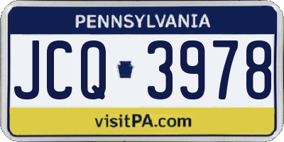 PA license plate JCQ3978