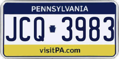 PA license plate JCQ3983
