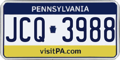 PA license plate JCQ3988