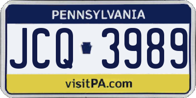 PA license plate JCQ3989