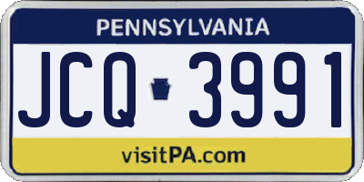 PA license plate JCQ3991