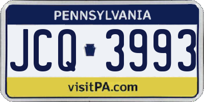 PA license plate JCQ3993