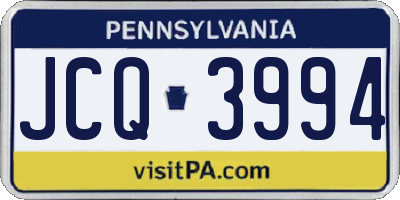 PA license plate JCQ3994
