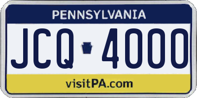 PA license plate JCQ4000