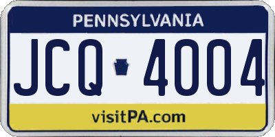 PA license plate JCQ4004