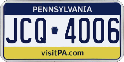 PA license plate JCQ4006