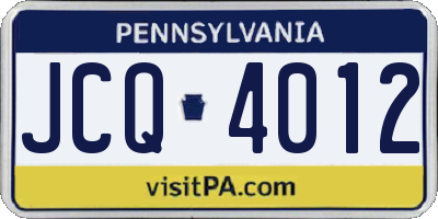 PA license plate JCQ4012