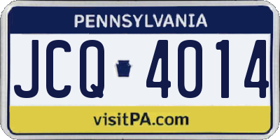 PA license plate JCQ4014