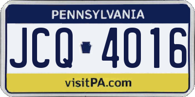 PA license plate JCQ4016