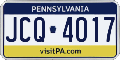 PA license plate JCQ4017