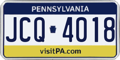 PA license plate JCQ4018