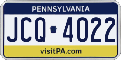 PA license plate JCQ4022