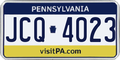 PA license plate JCQ4023