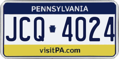 PA license plate JCQ4024