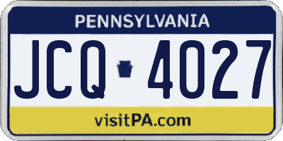 PA license plate JCQ4027