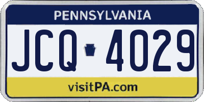 PA license plate JCQ4029