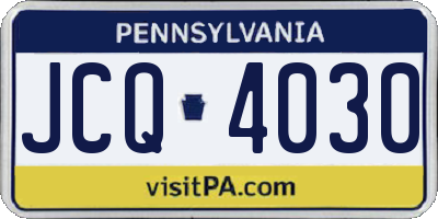 PA license plate JCQ4030