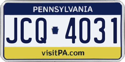PA license plate JCQ4031