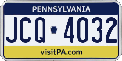 PA license plate JCQ4032