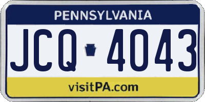 PA license plate JCQ4043