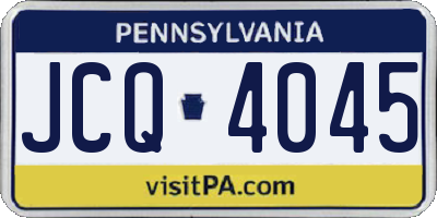 PA license plate JCQ4045