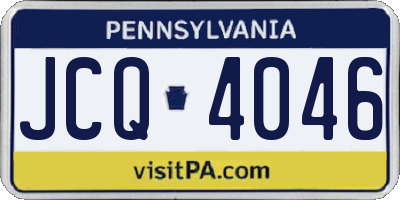 PA license plate JCQ4046