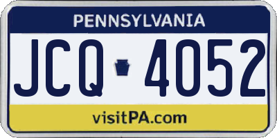 PA license plate JCQ4052
