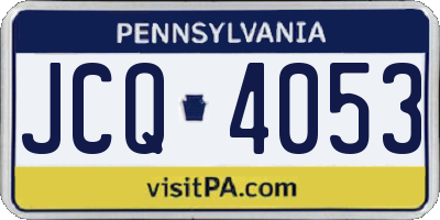 PA license plate JCQ4053