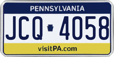 PA license plate JCQ4058