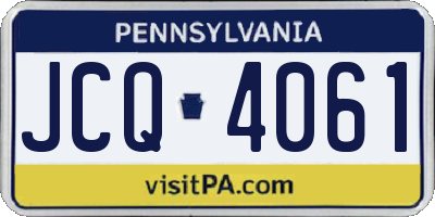 PA license plate JCQ4061