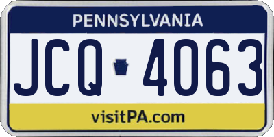 PA license plate JCQ4063