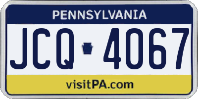 PA license plate JCQ4067