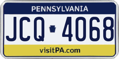 PA license plate JCQ4068