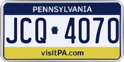 PA license plate JCQ4070