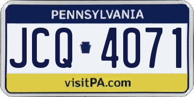 PA license plate JCQ4071