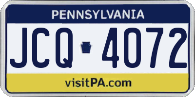 PA license plate JCQ4072