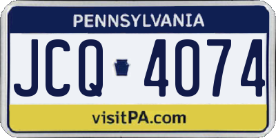 PA license plate JCQ4074