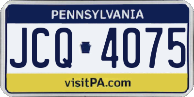 PA license plate JCQ4075