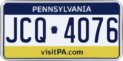 PA license plate JCQ4076
