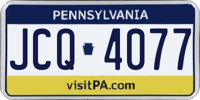 PA license plate JCQ4077