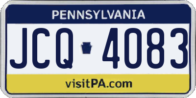 PA license plate JCQ4083