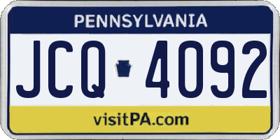PA license plate JCQ4092