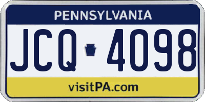 PA license plate JCQ4098