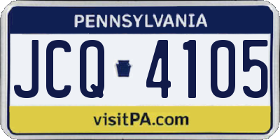 PA license plate JCQ4105