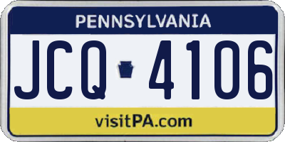 PA license plate JCQ4106
