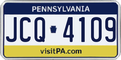 PA license plate JCQ4109