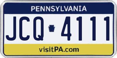 PA license plate JCQ4111